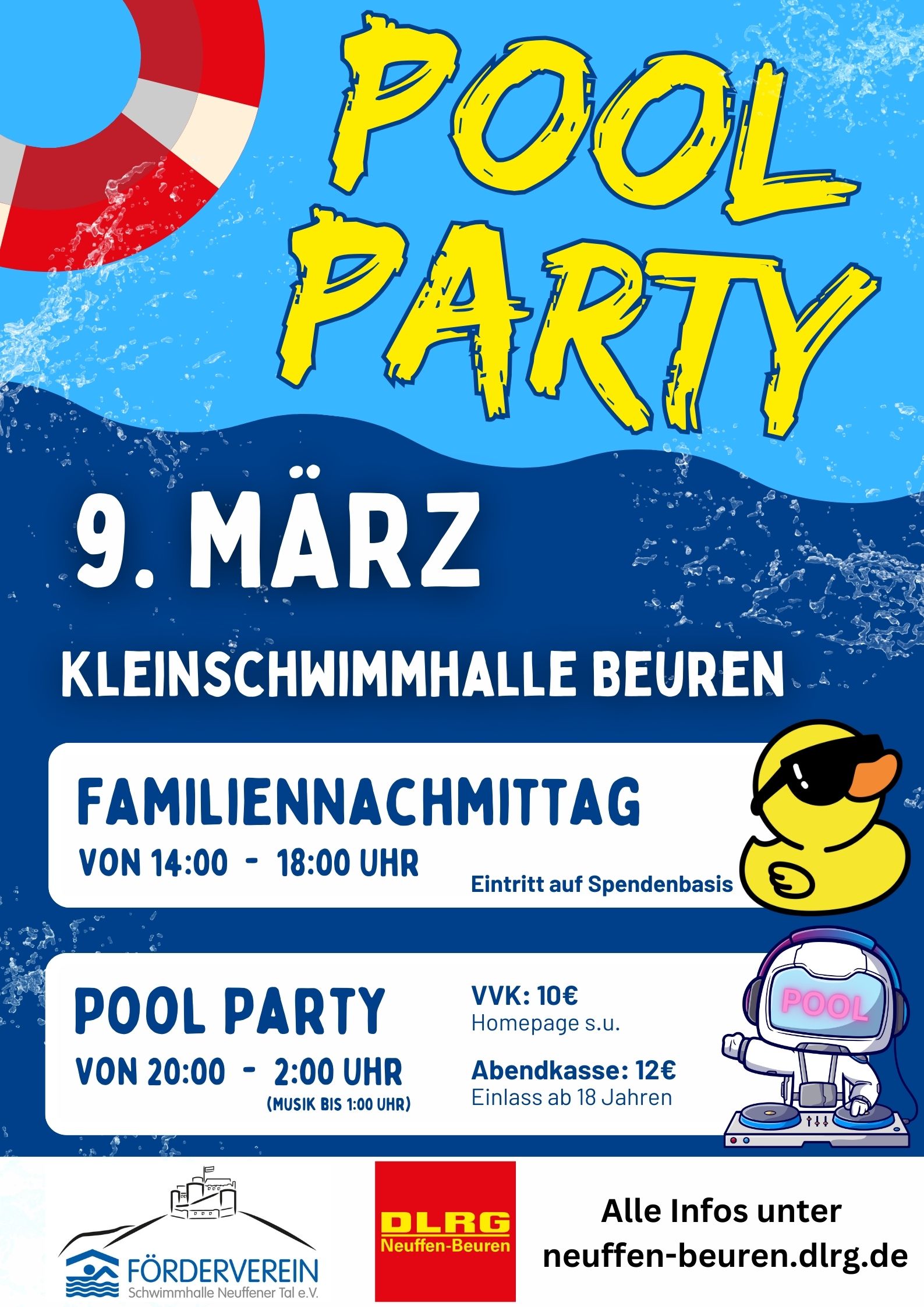 Pool Party und Familiennachmittag in der Kleinschwimmhalle